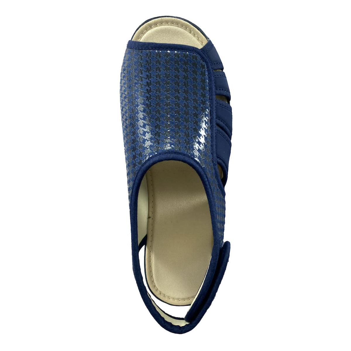 Navy komfortsandal med print