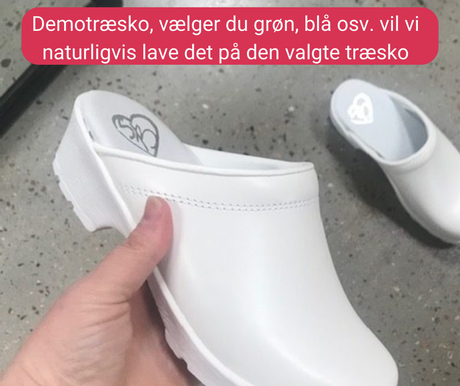 Hvid skind træsko uden kap