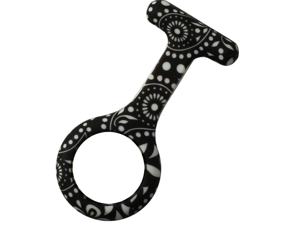 Silikone sygeplejeur med hvid urskive & 3 ekstra covers – praktisk, hygiejnisk & let at aflæse