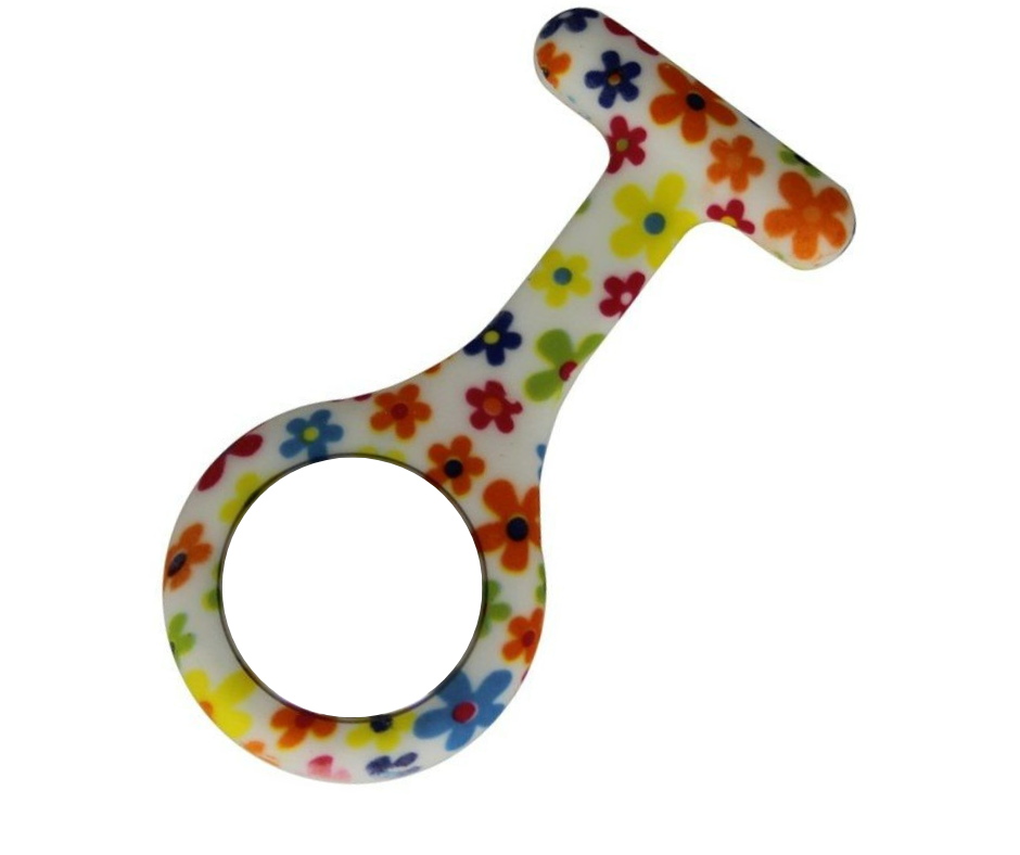 Silikone sygeplejeur med hvid urskive & 3 ekstra covers – praktisk, hygiejnisk & let at aflæse