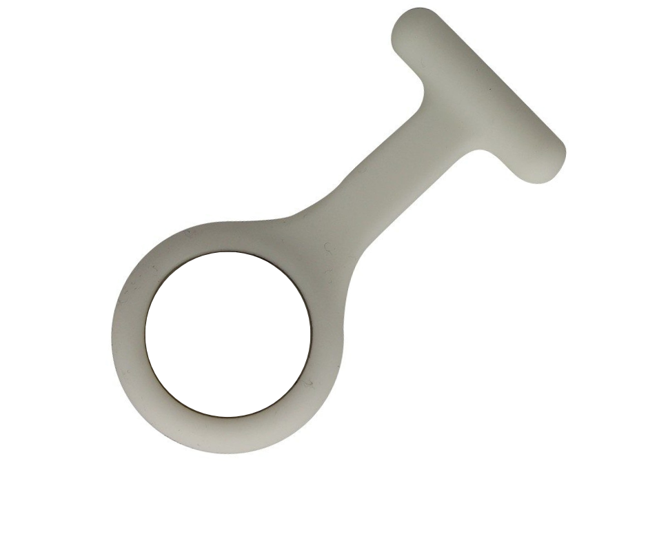 Silikone sygeplejeur med hvid urskive & 3 ekstra covers – praktisk, hygiejnisk & let at aflæse