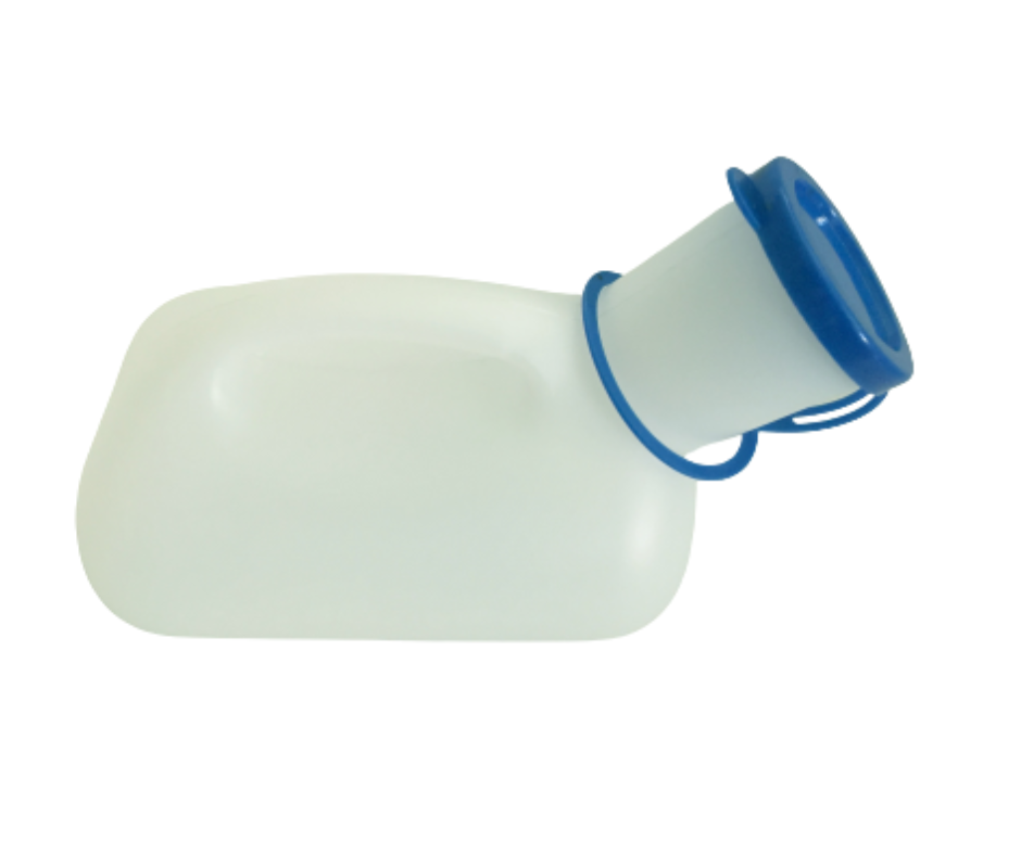 Urinkolbe af plast med låg