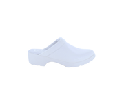 Hvid skind træsko i god kvalitet