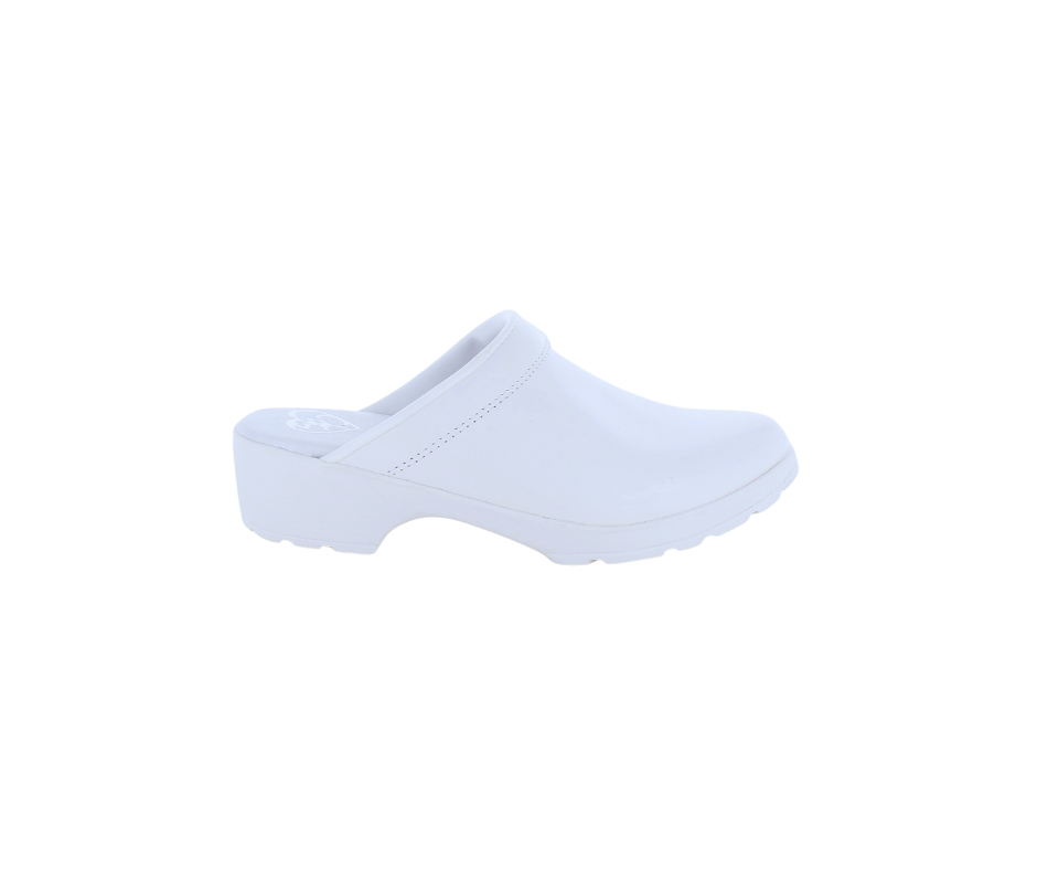 Hvid skind træsko i god kvalitet