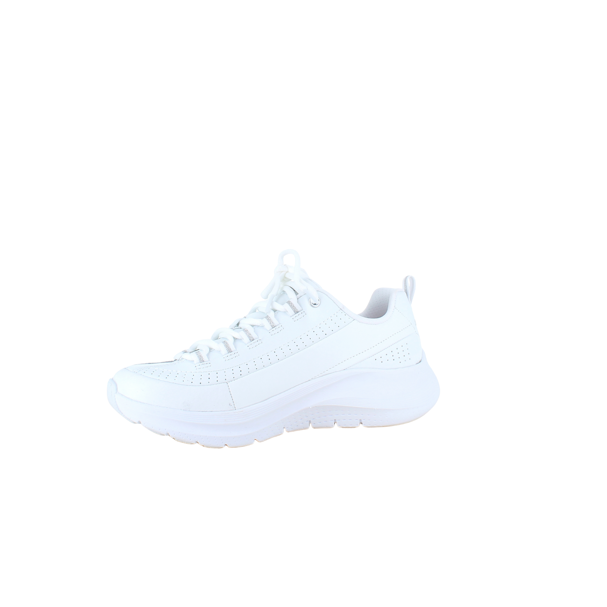 Hvid Skechers med glat skind overflade