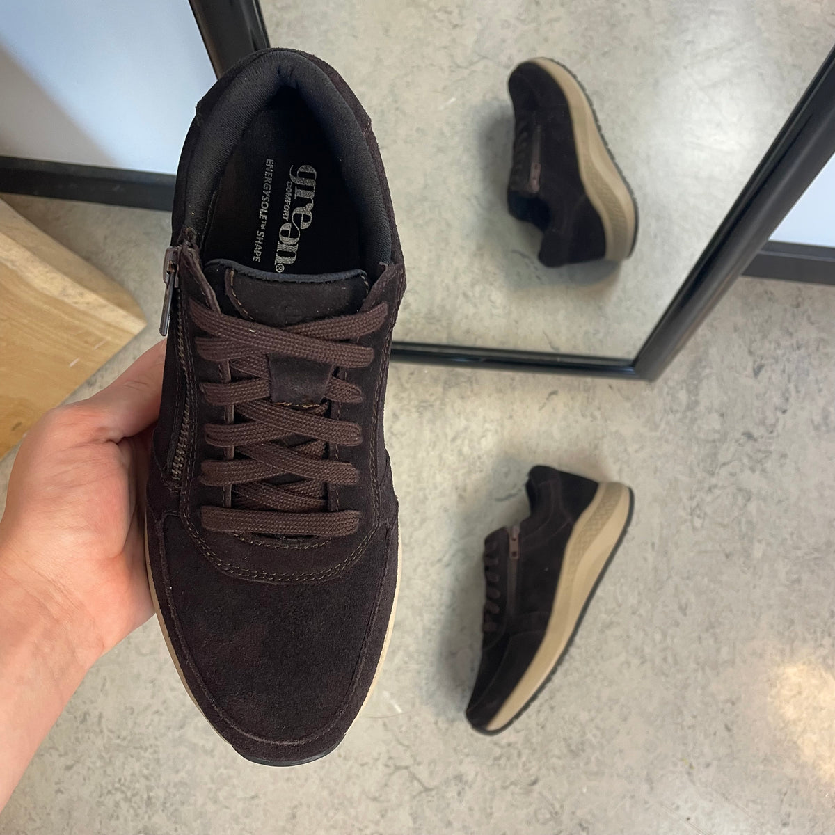 Green Comfort Zigga sneaker i brun