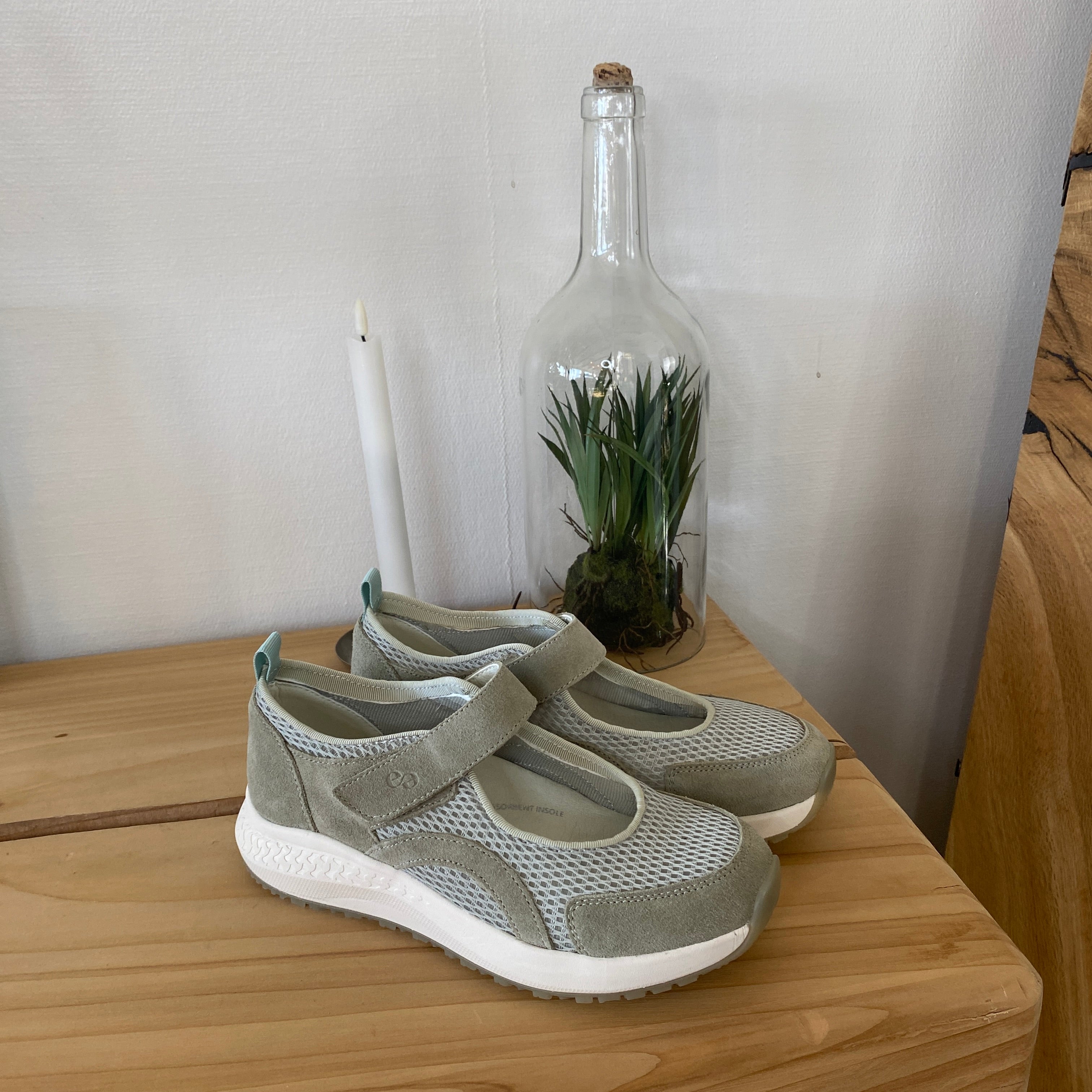 Green Comfort ballerina – Støvet grøn