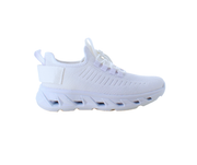 Hvide slip-on sko med strikoverdel