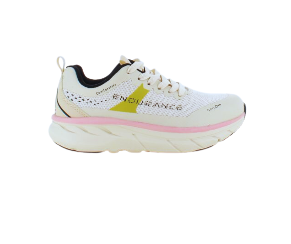 Åndbare Endurance Comfortfit sneakers med rosa detaljer