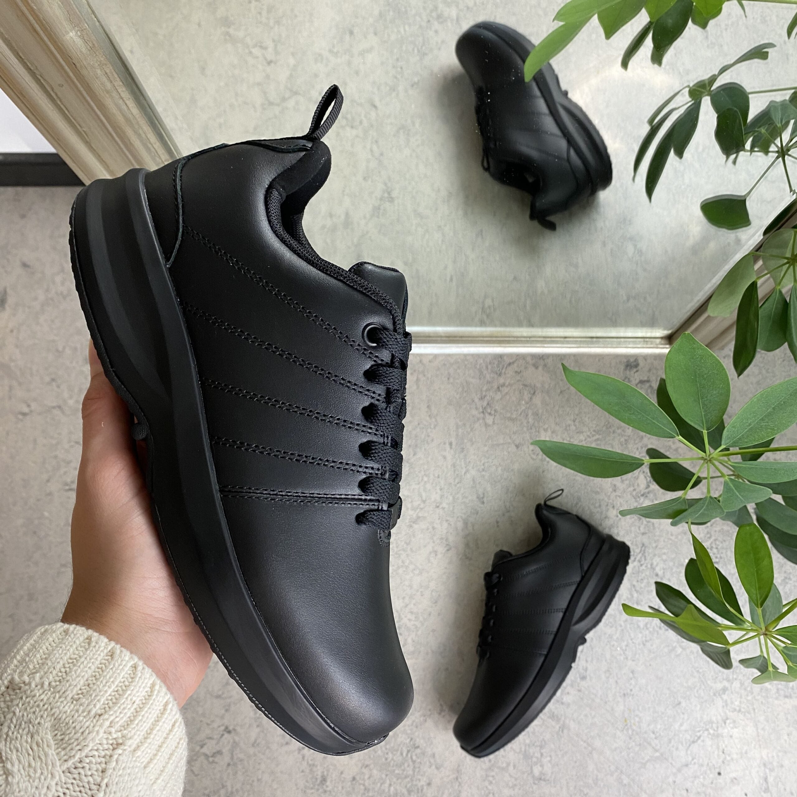 Klassisk sort læder sko fra Gaitline