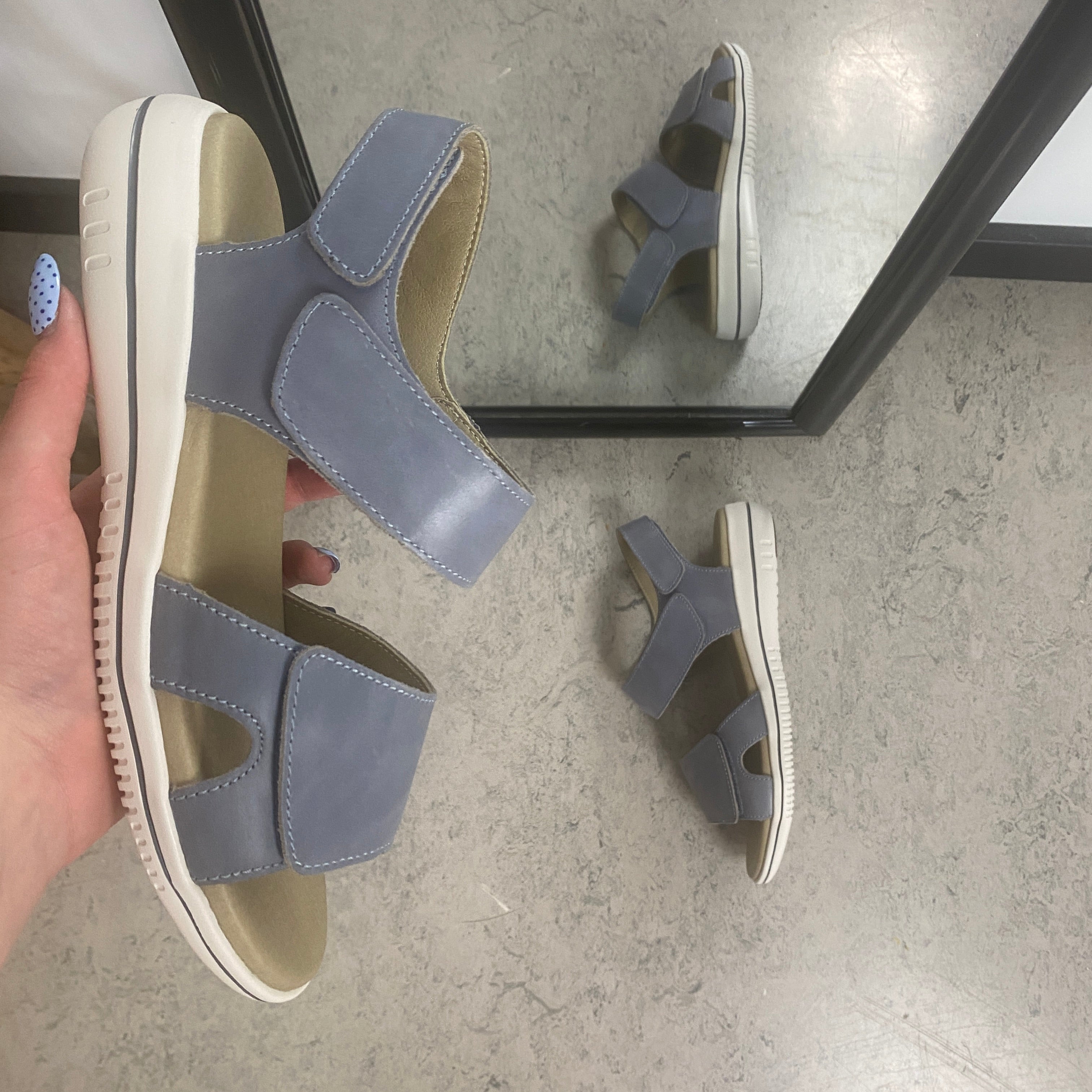 Green Comfort Leaf sandal – lys blå sandal med velcro & EnergySole™