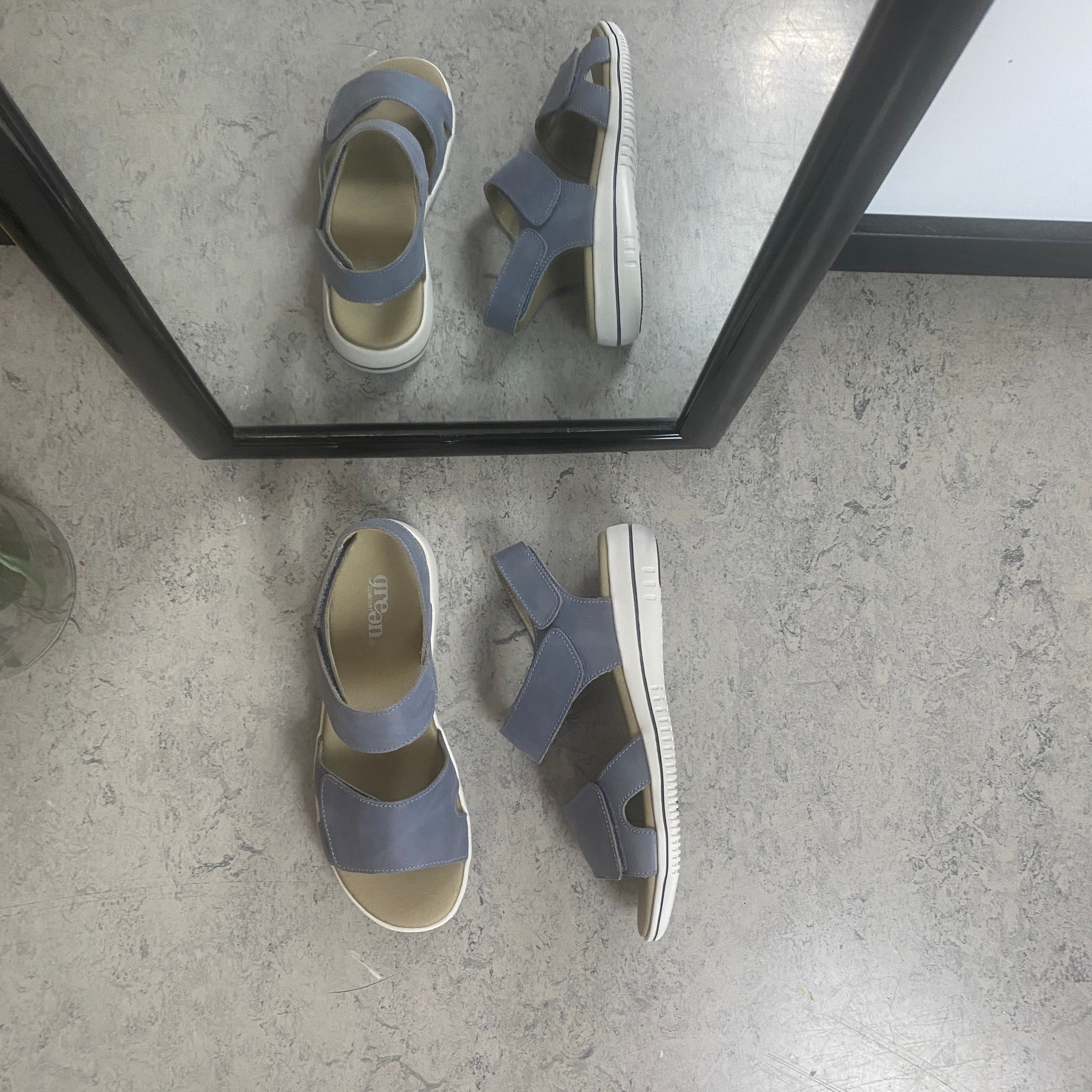 Green Comfort Leaf sandal – lys blå sandal med velcro & EnergySole™