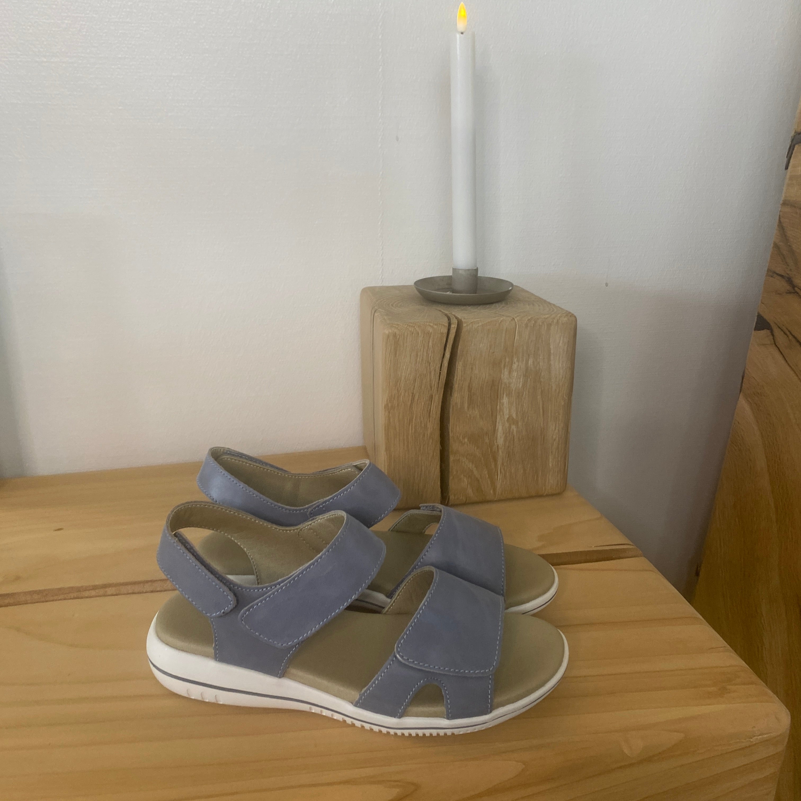 Green Comfort Leaf sandal – lys blå sandal med velcro & EnergySole™