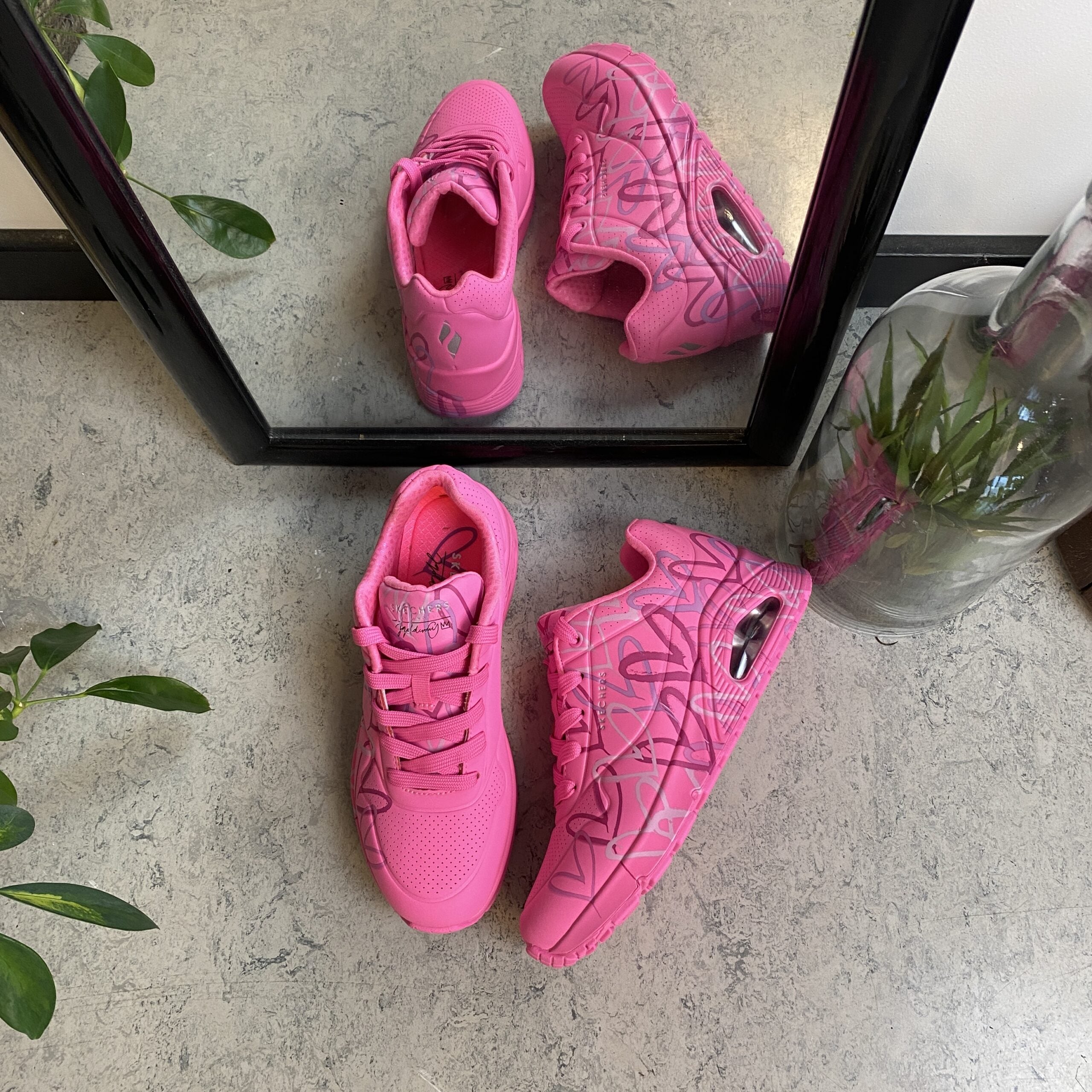 Pink hjerte sko fra Skechers
