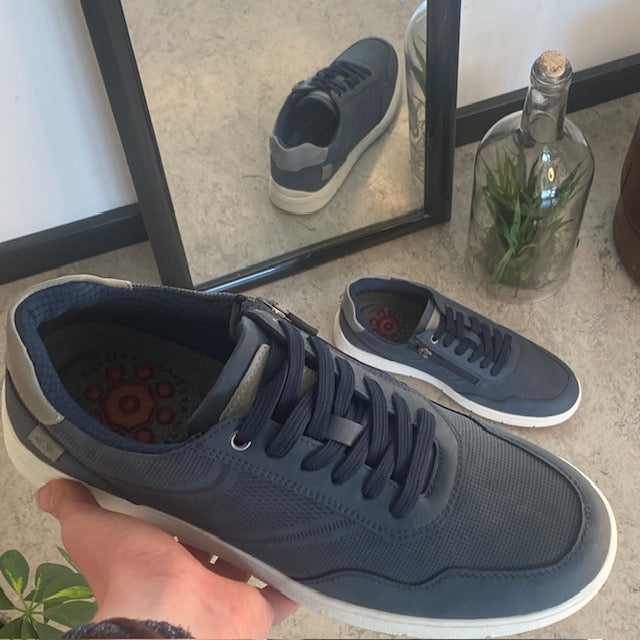 Relife sporty arbejdssko i navy med Soft Reflex-system – let komfort til lange dage på fødderne