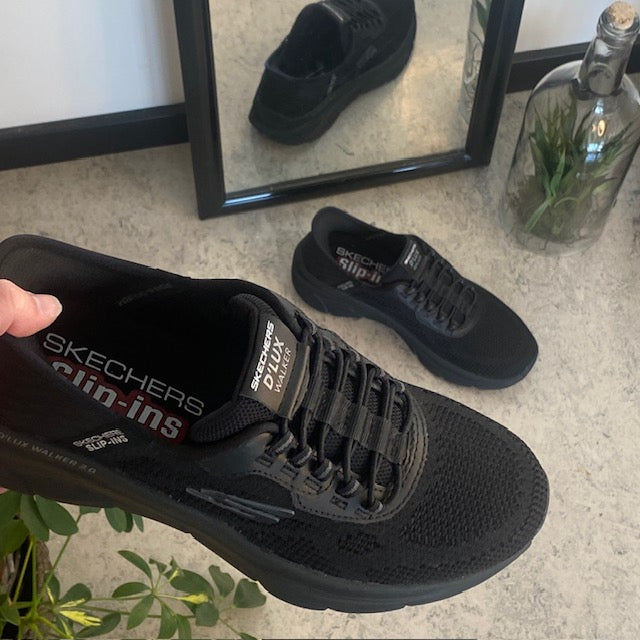 Sort Skechers Slip-Ins med overdel i stretch