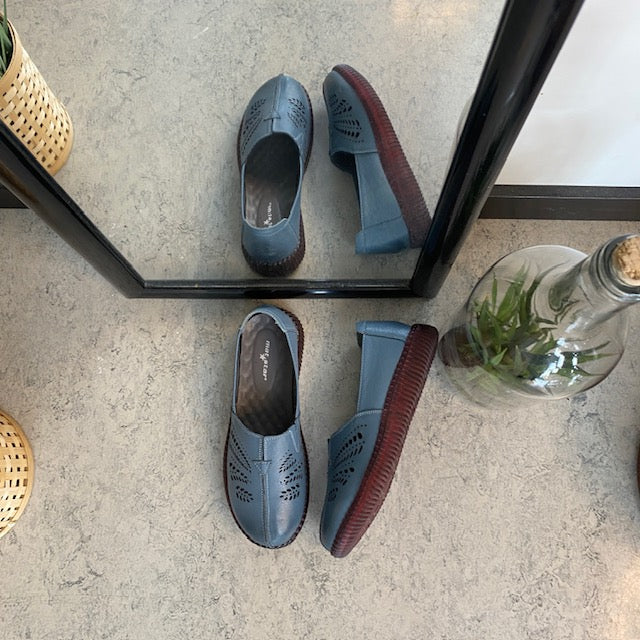 Blå ballerina i skind