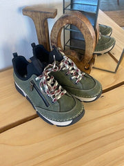 Grøn sneakers fra Rieker med god stødabsorbering