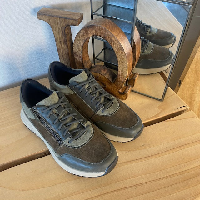 Olivengrøn Green Comfort sko med dobbelt lukning