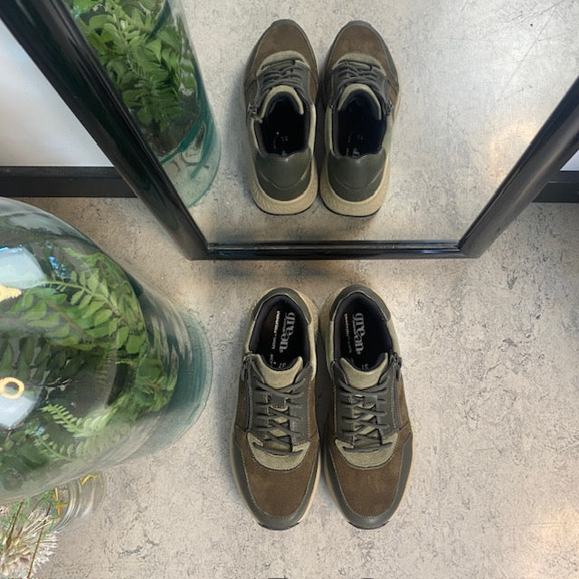 Olivengrøn Green Comfort sko med dobbelt lukning