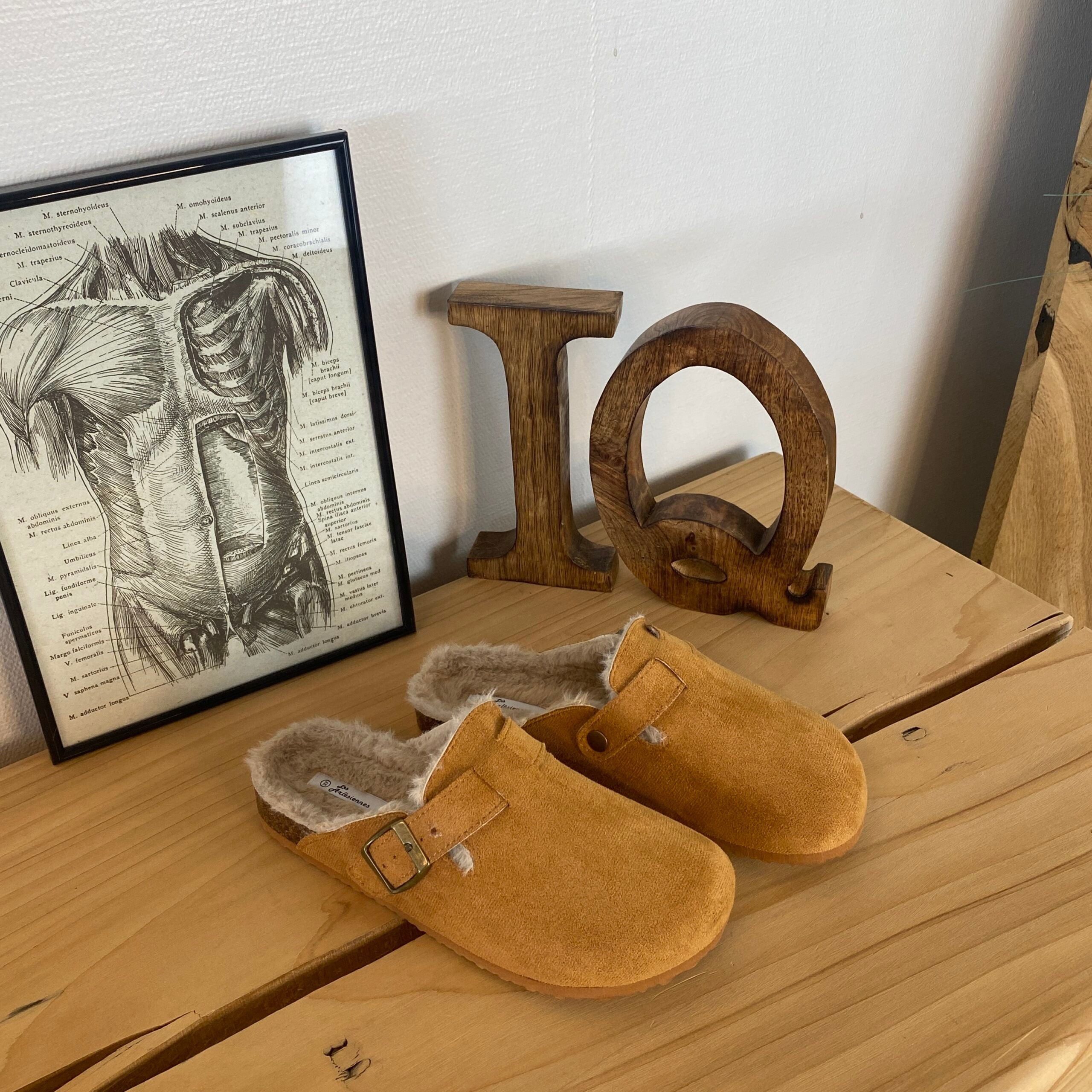 Lysebrun Slip on hjemmesko