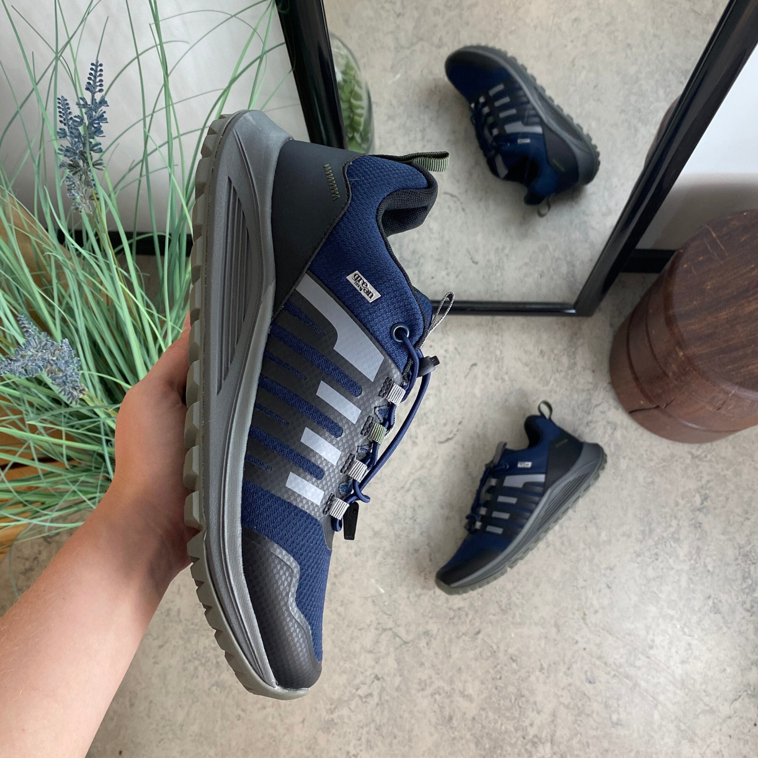 Vandtæt herre vandresko i navy fra Green Comfort