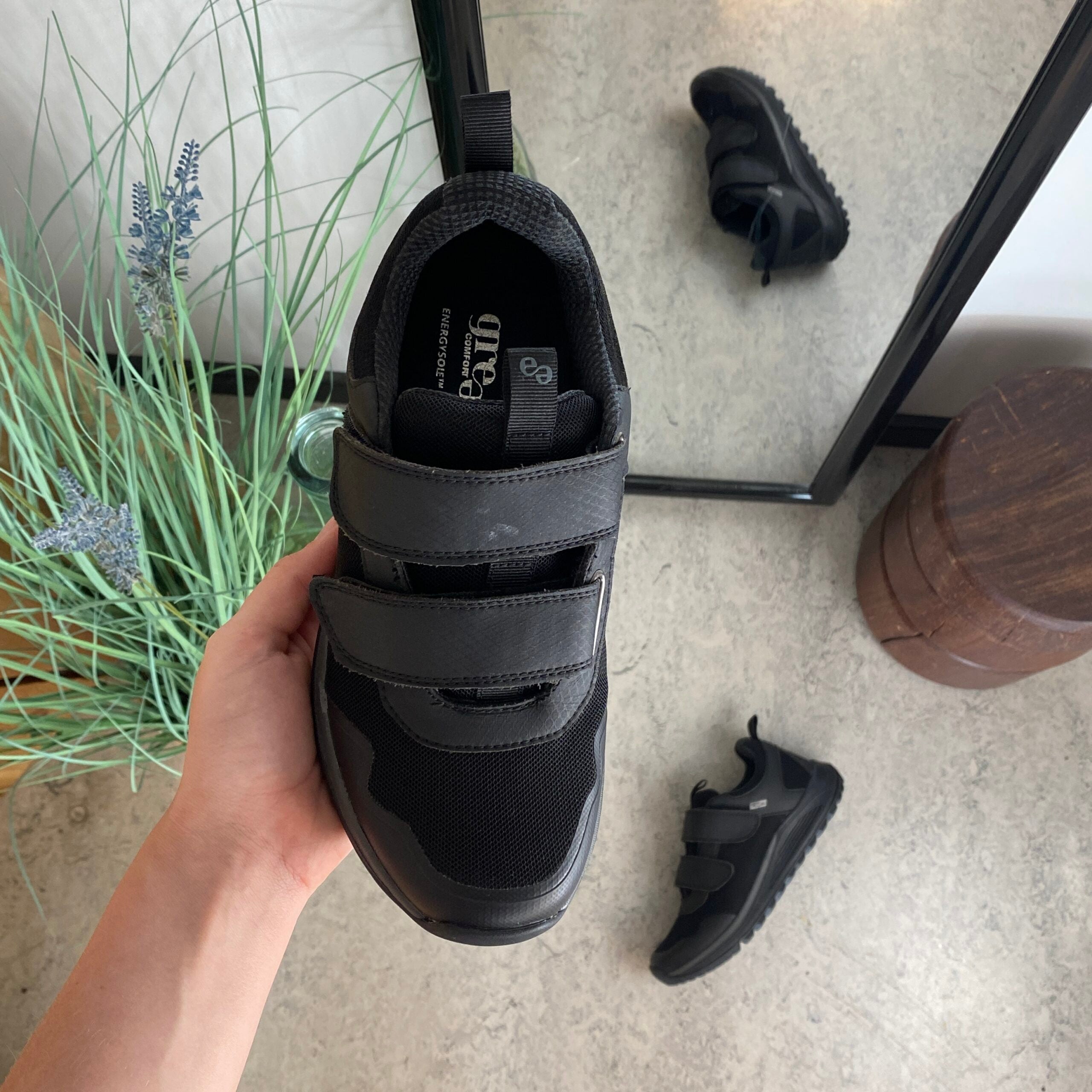 Green Comfort sko med velcroremme