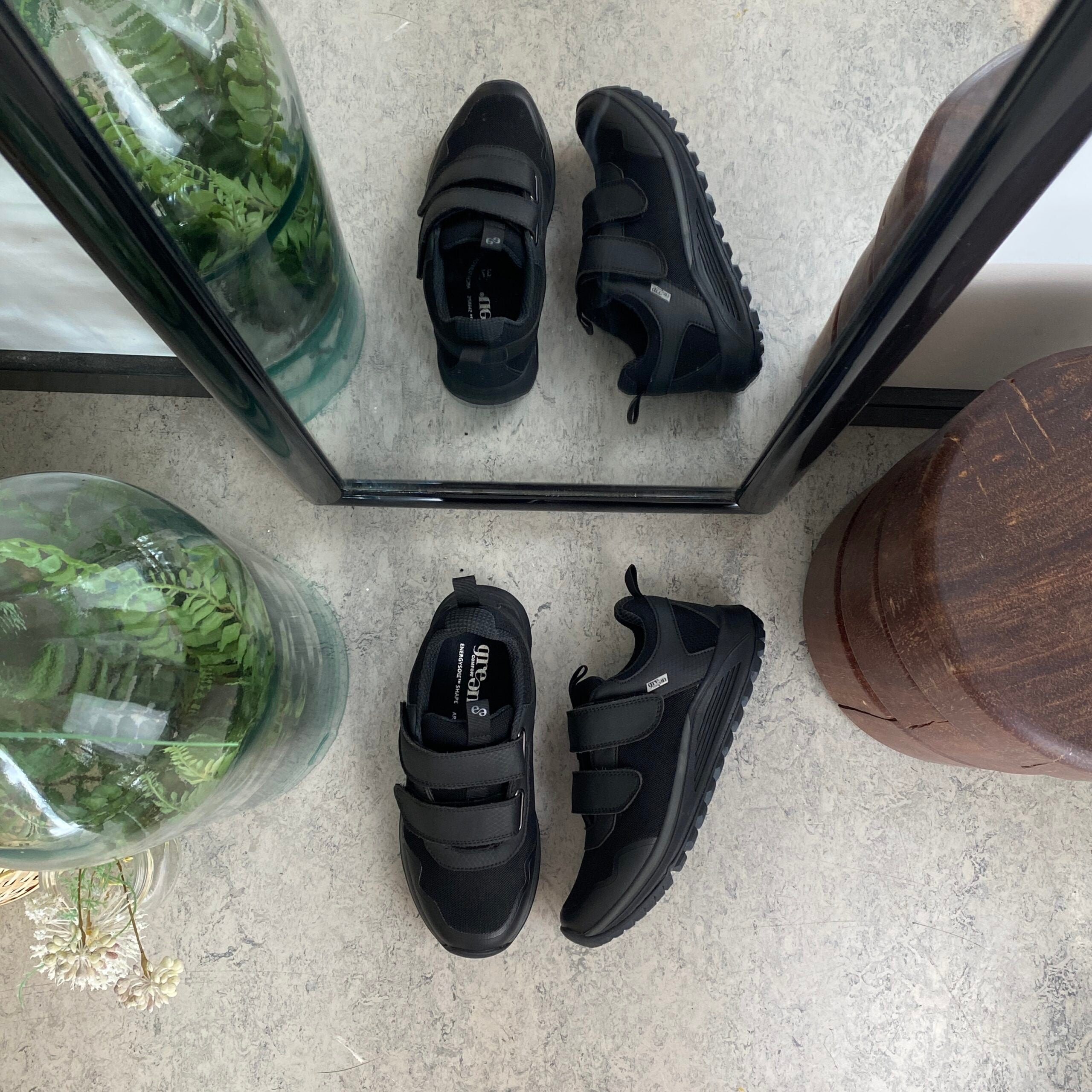 Green Comfort sko med velcroremme