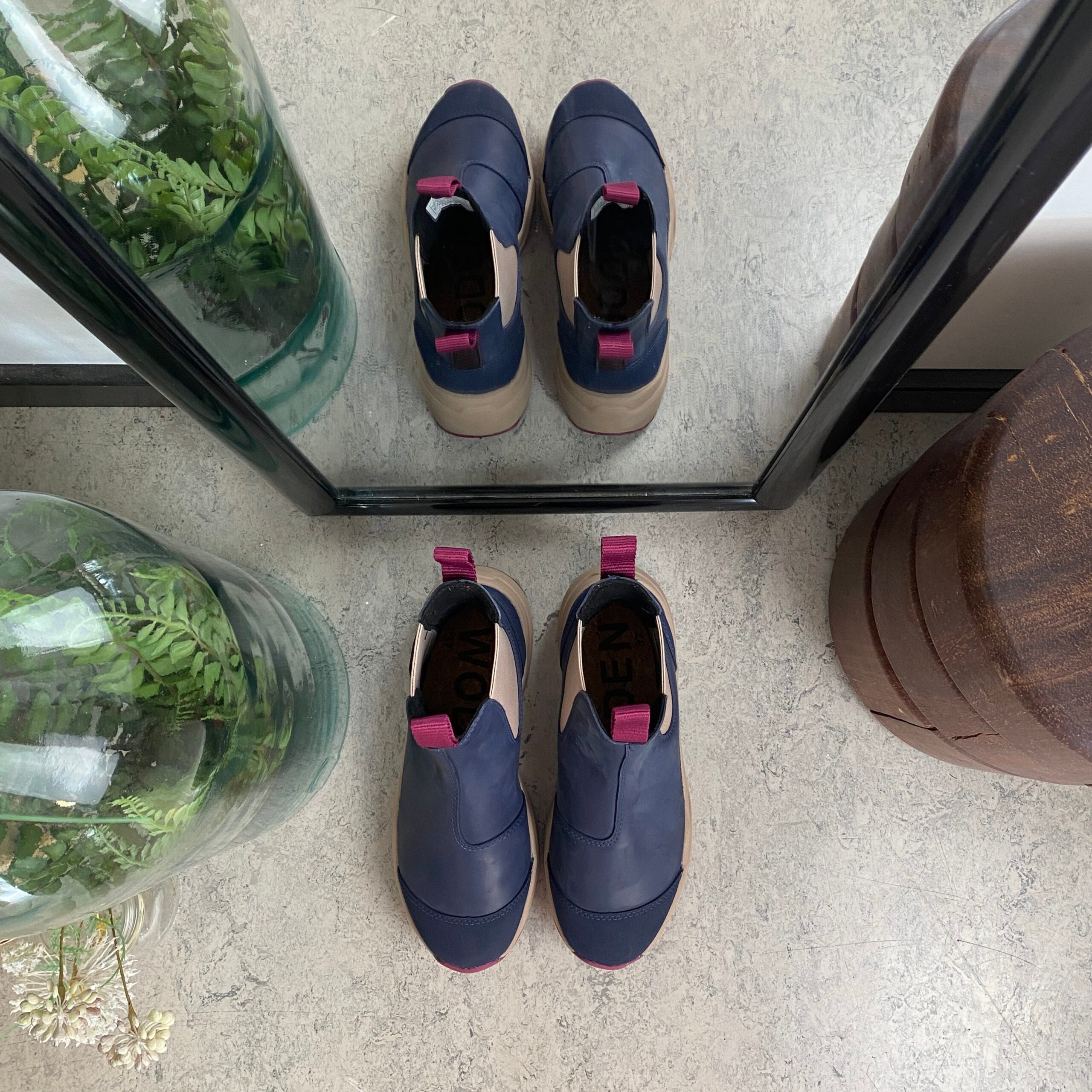 Blå Woden gummistøvle med svangstøtte