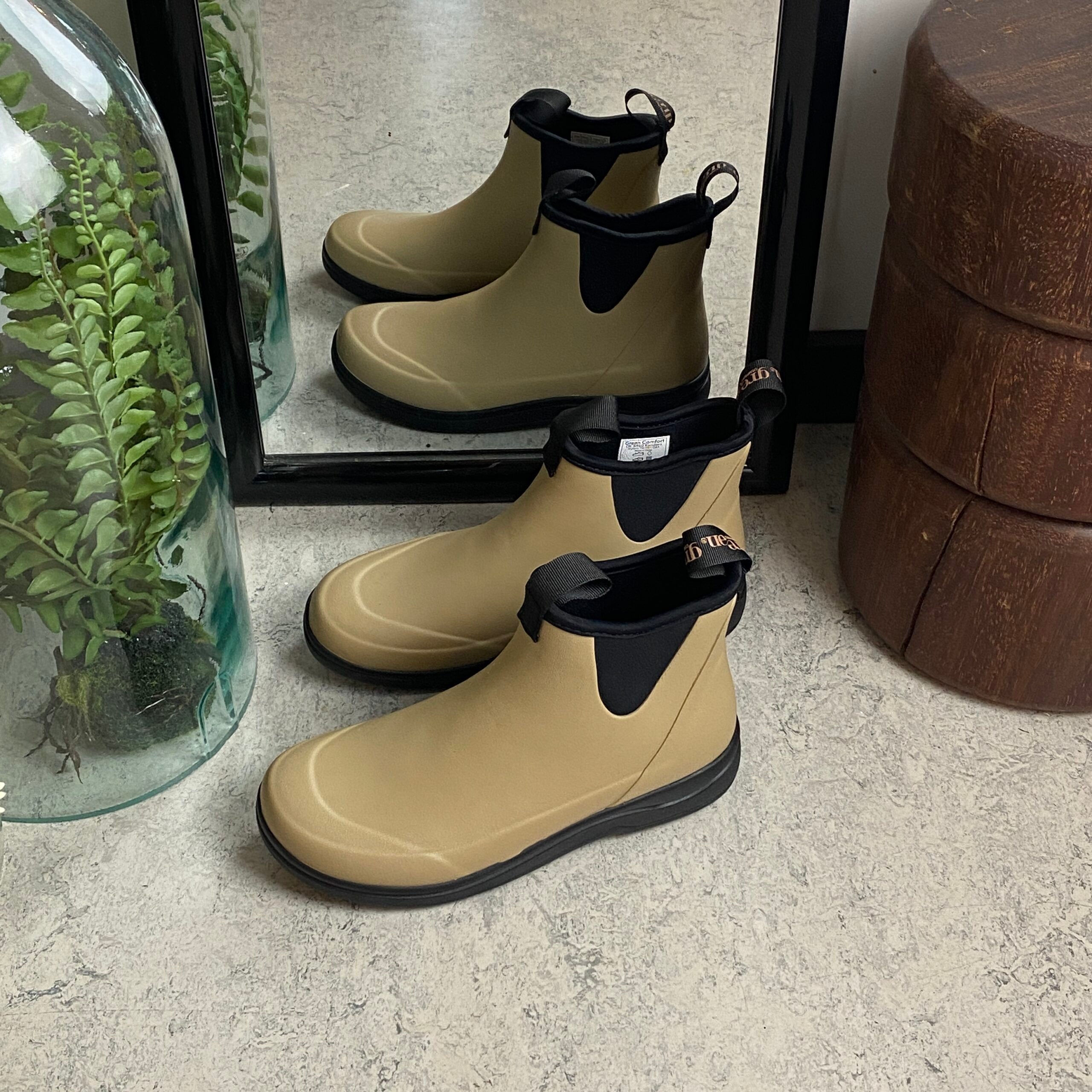 Green Comfort gummistøvle i beige med svangstøtte