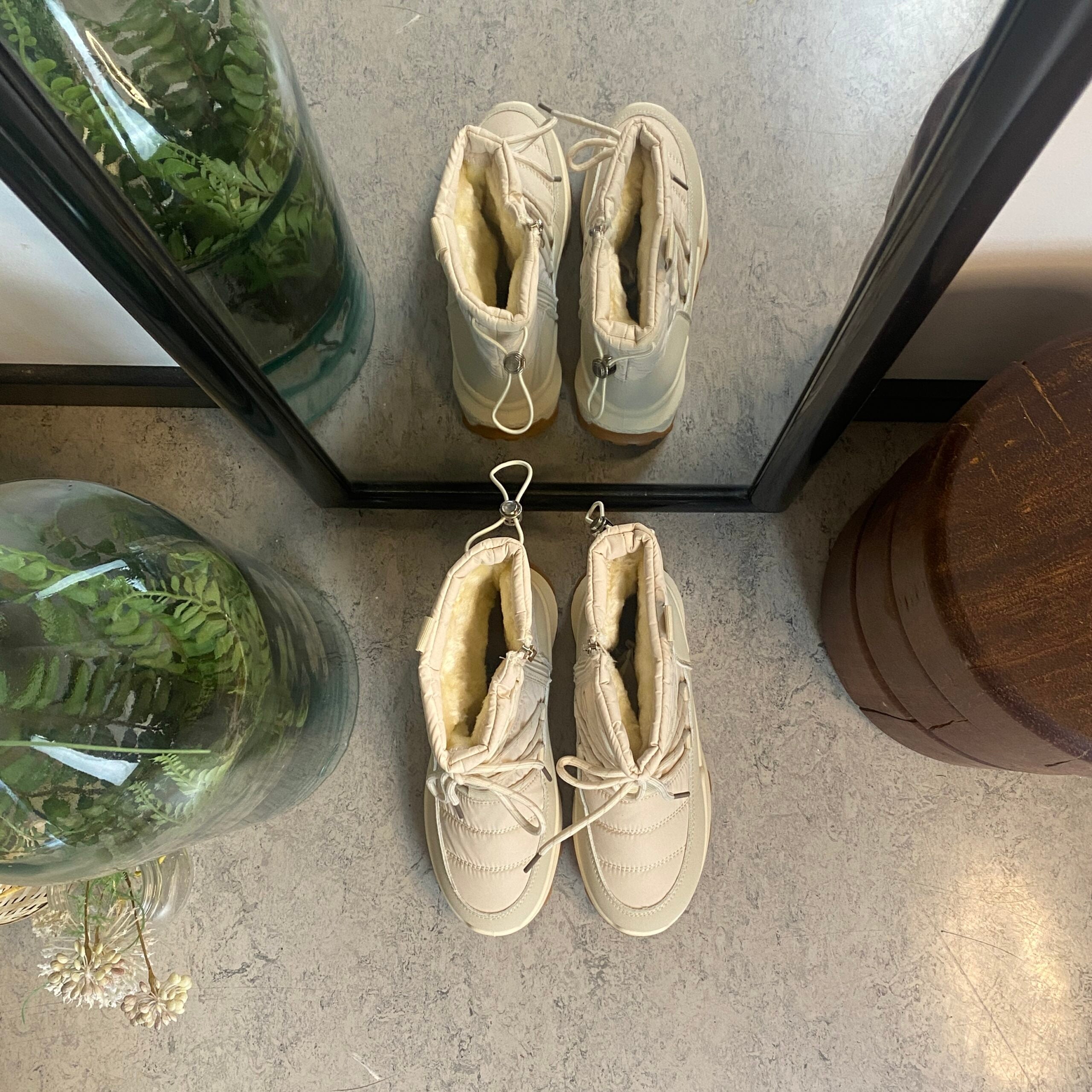 Beige vinterstøvle med lækkert blødt for