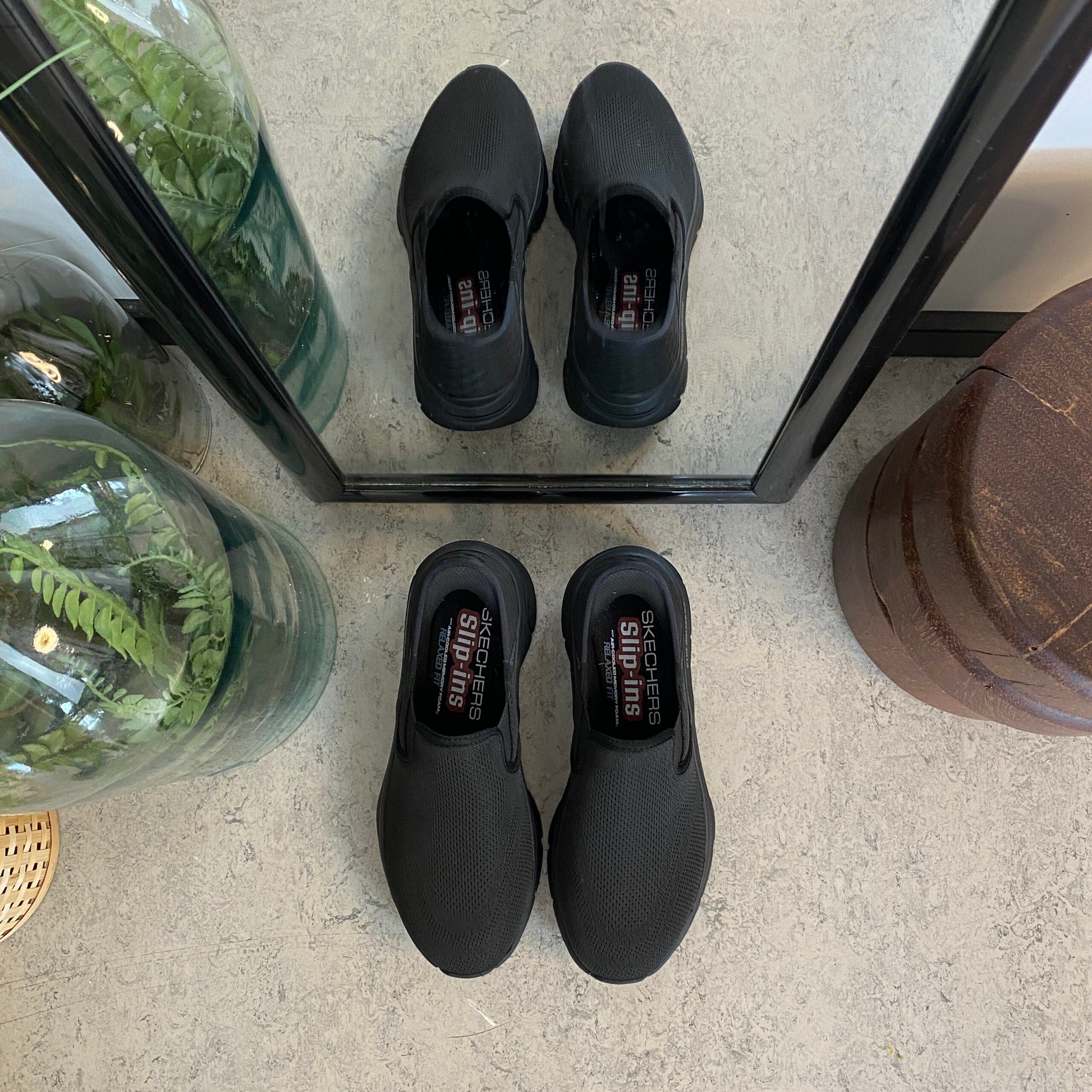 Sort herre slip-in sko fra Skechers