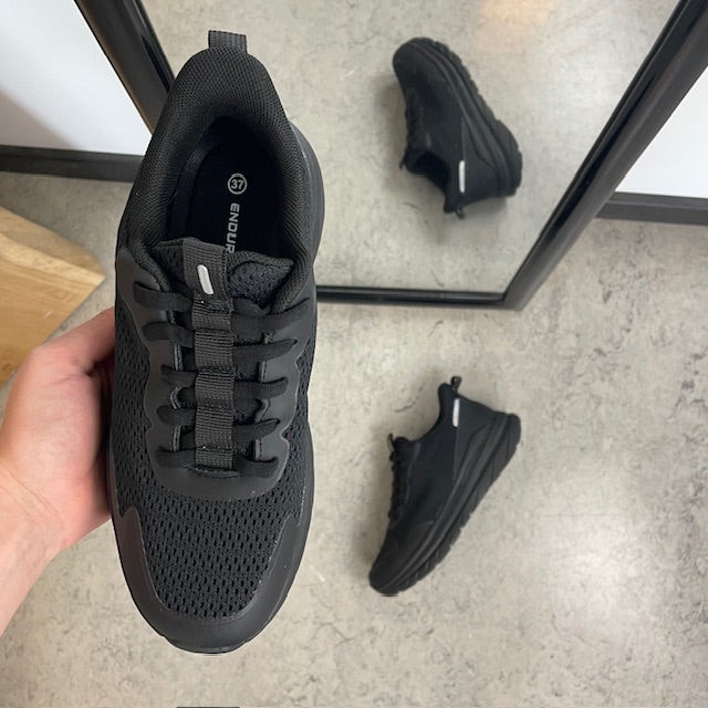 Endurance Beliso StepGo – sort unisex sneaker til kvinder & mænd