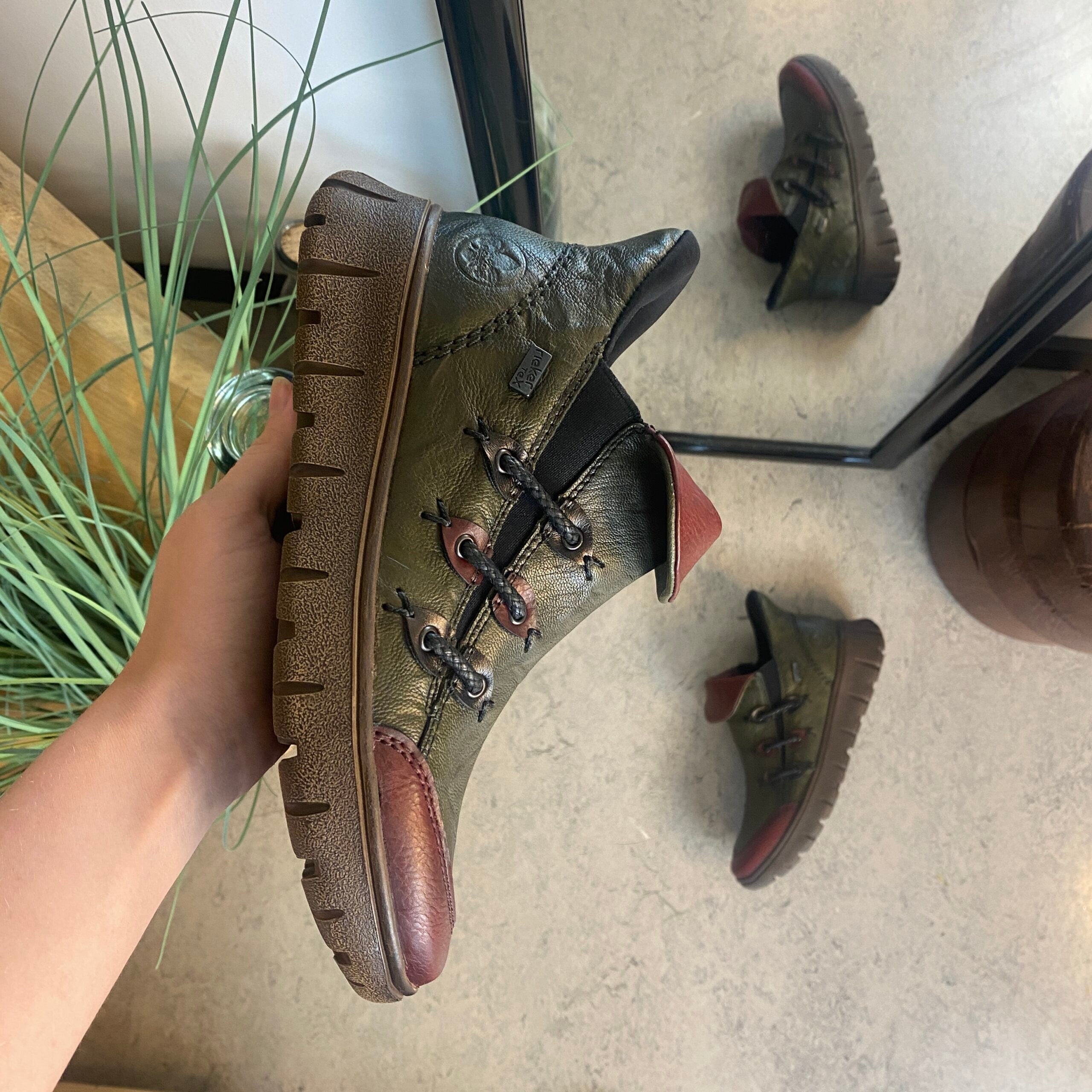 Rieker støvle i Grøn med Antistress sål