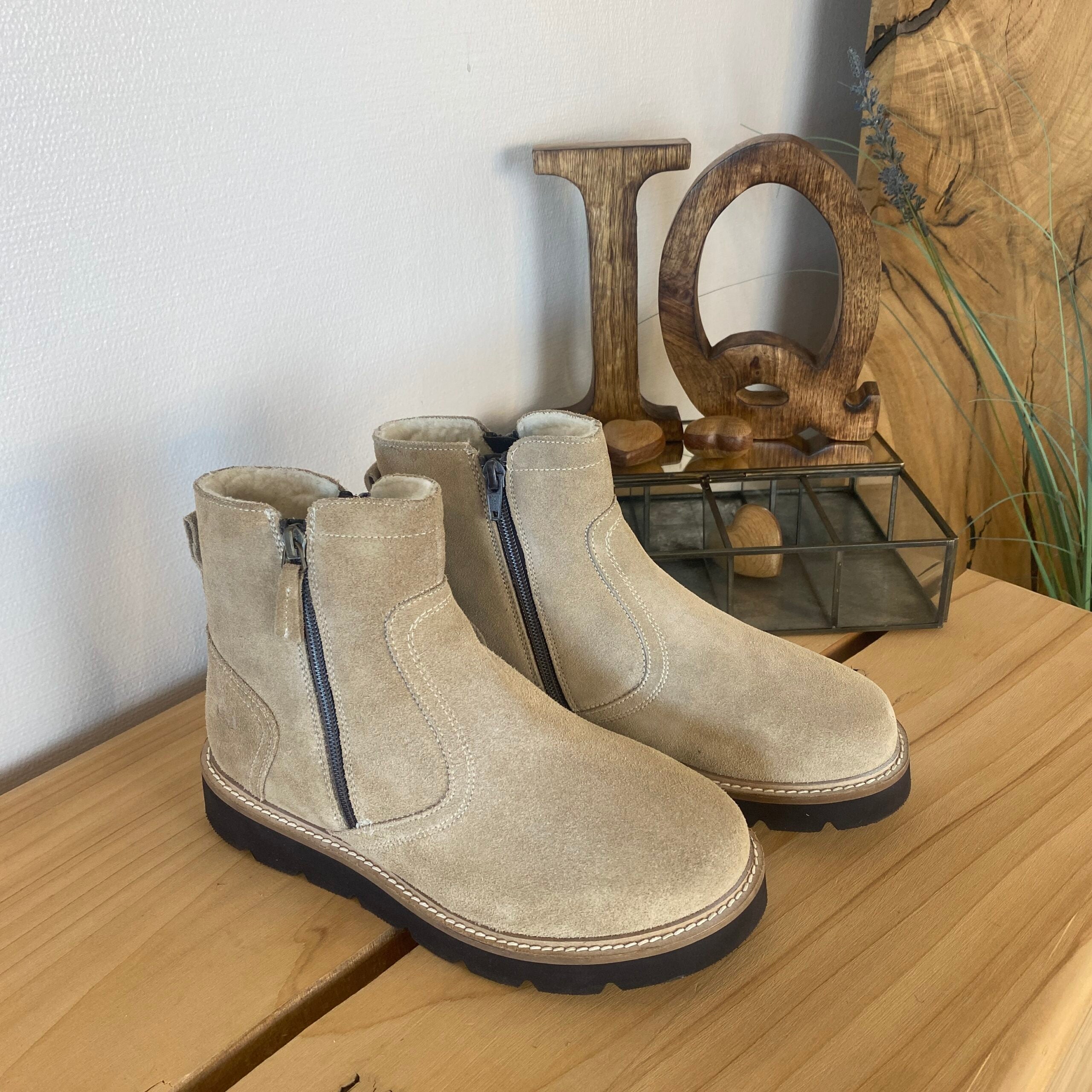 Ruskindsstøvle med EnergySole™, uldfor, dobbelt lynlås & ekstra rummelig H-pasform