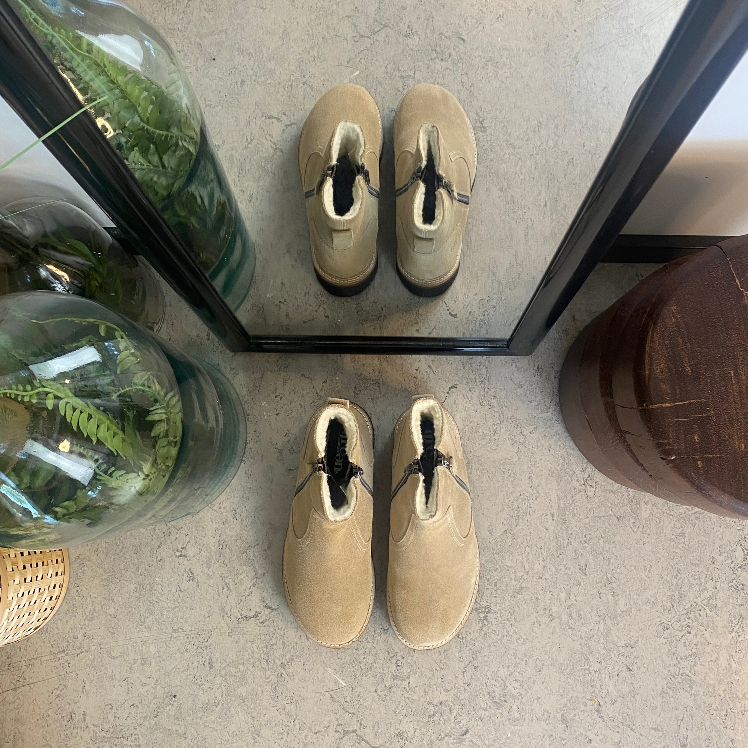 Ruskindsstøvle med EnergySole™, uldfor, dobbelt lynlås & ekstra rummelig H-pasform