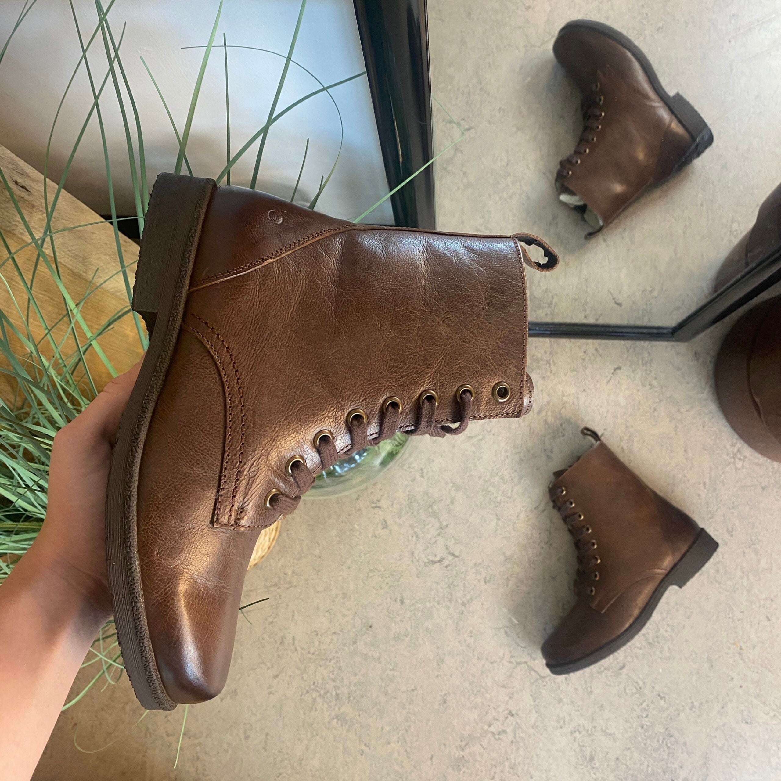 Green Comfort vinterstøvle med uldfor i brun