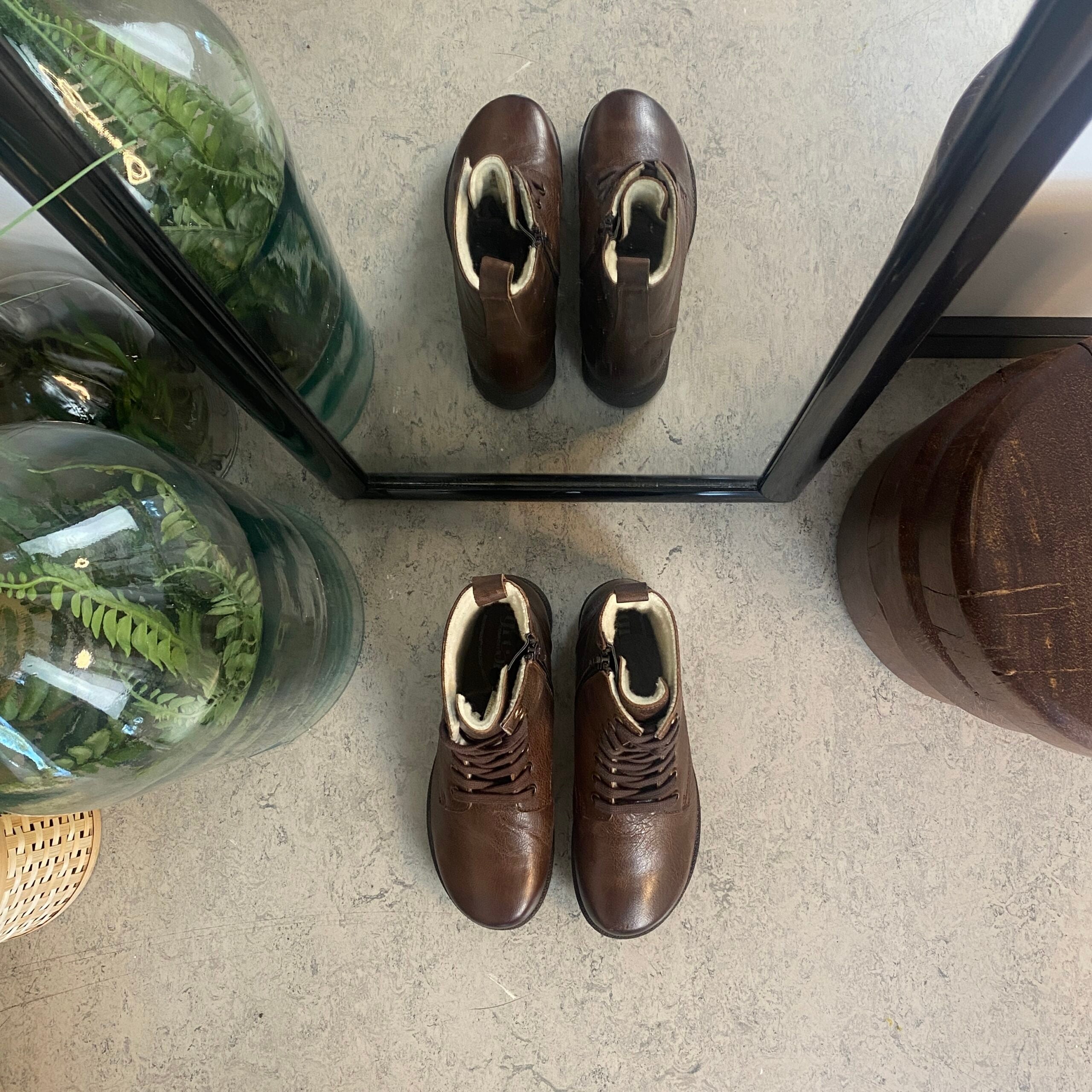 Green Comfort vinterstøvle med uldfor i brun