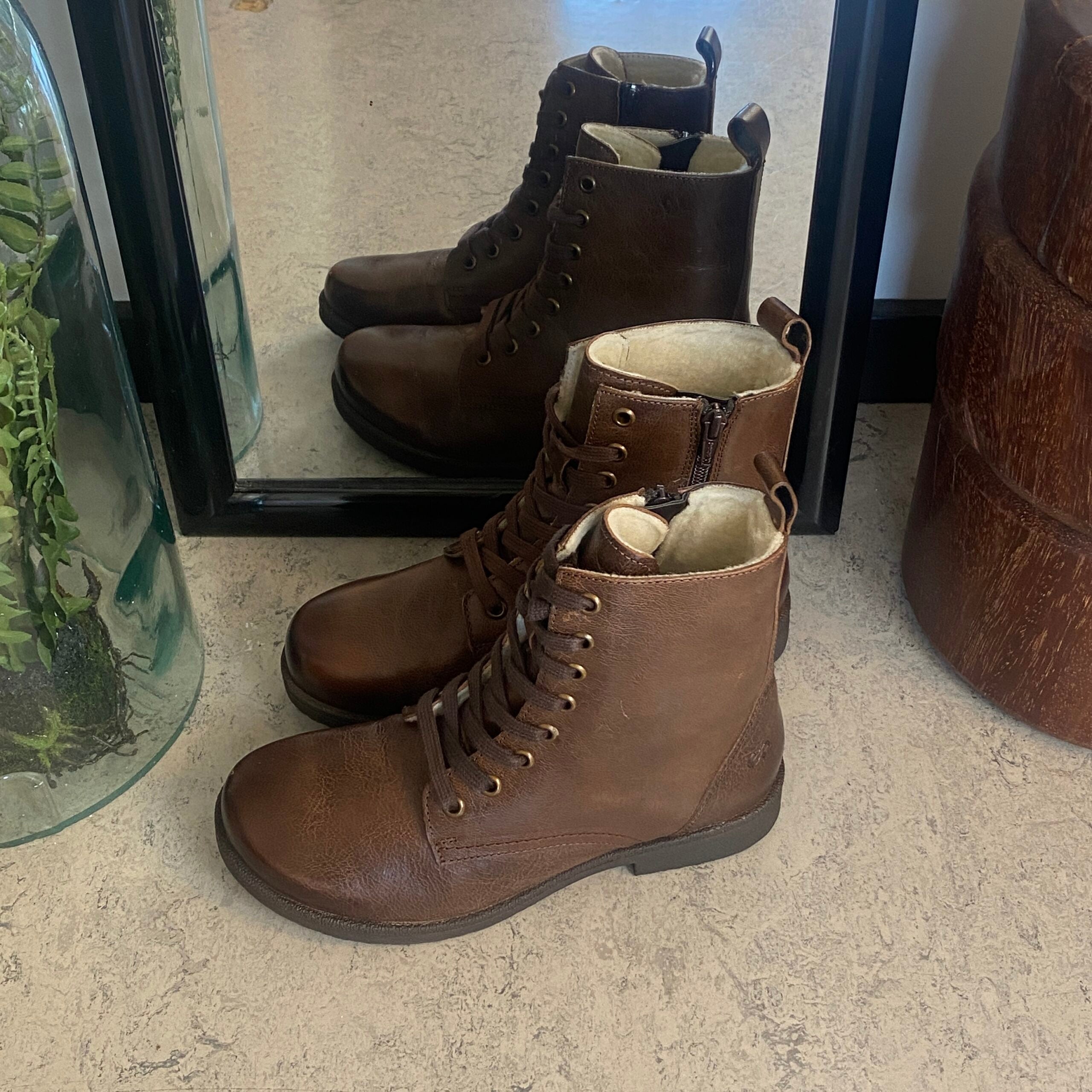 Green Comfort vinterstøvle med uldfor i brun