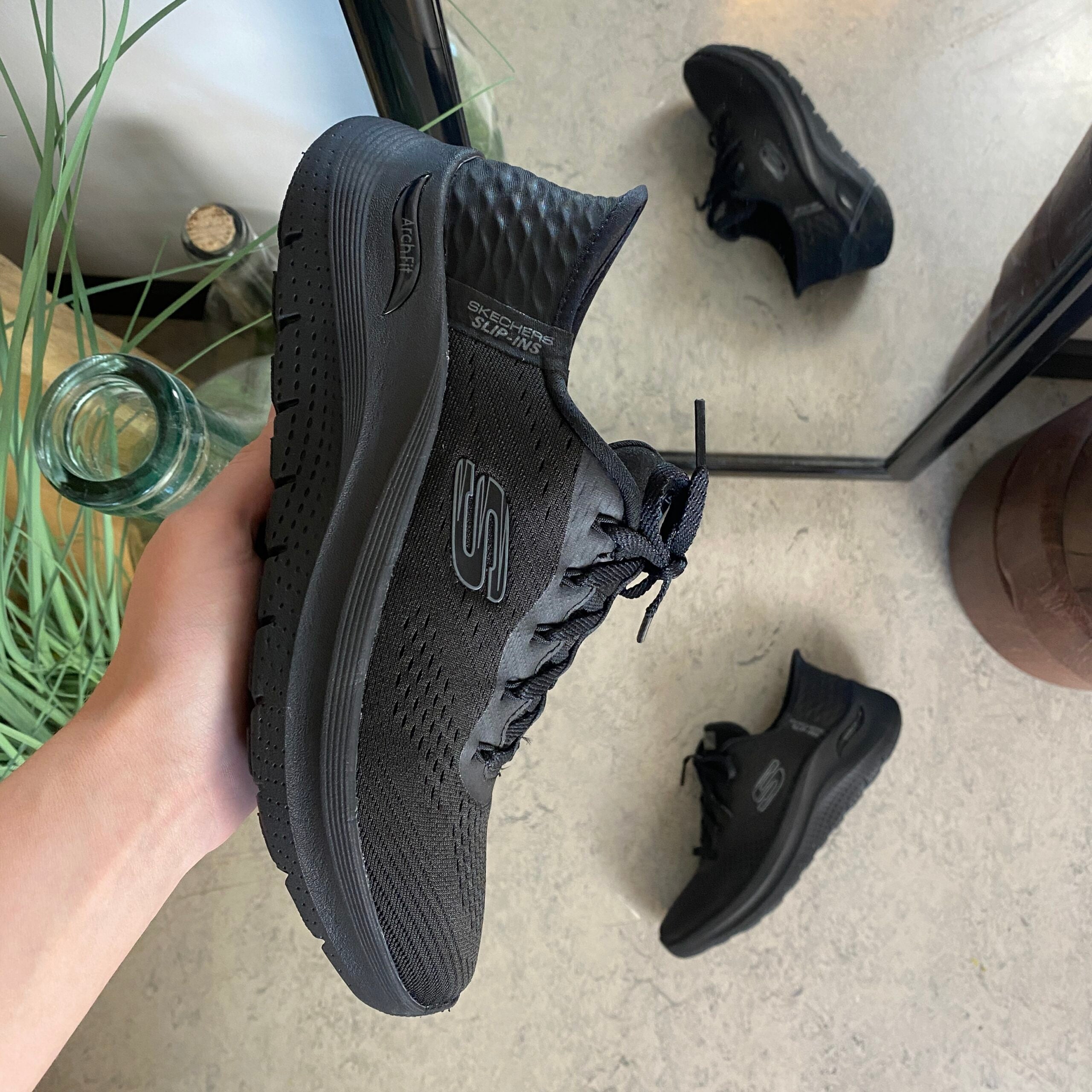 Åndbar Skechers slip-ins sko med god svangstøtte