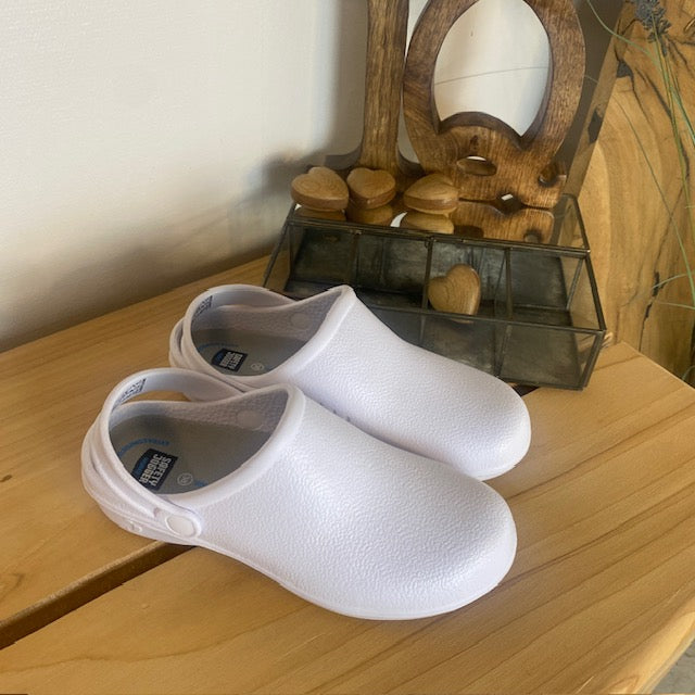 Hvid skridsikker clog træsko