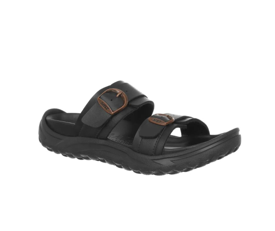 Sort dame slip on sandal fra MBT med ergonomisk fodseng