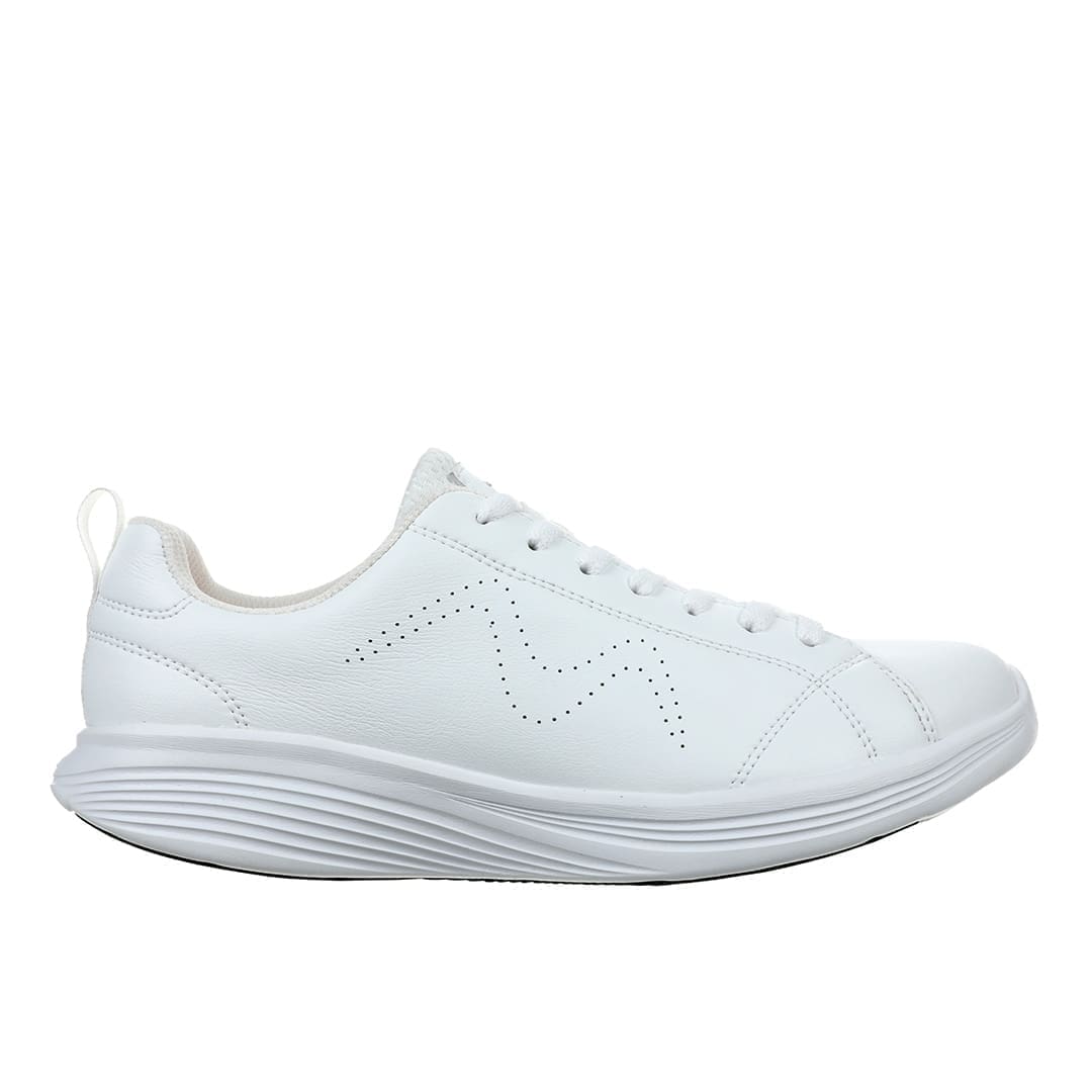 Hvid MBT Ren White Cover sneaker med karakteristisk rullesål og perforeret mønster på siden.