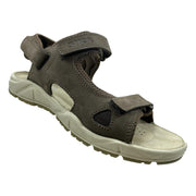Brun sandal i nubuck med aftagelig hælrem