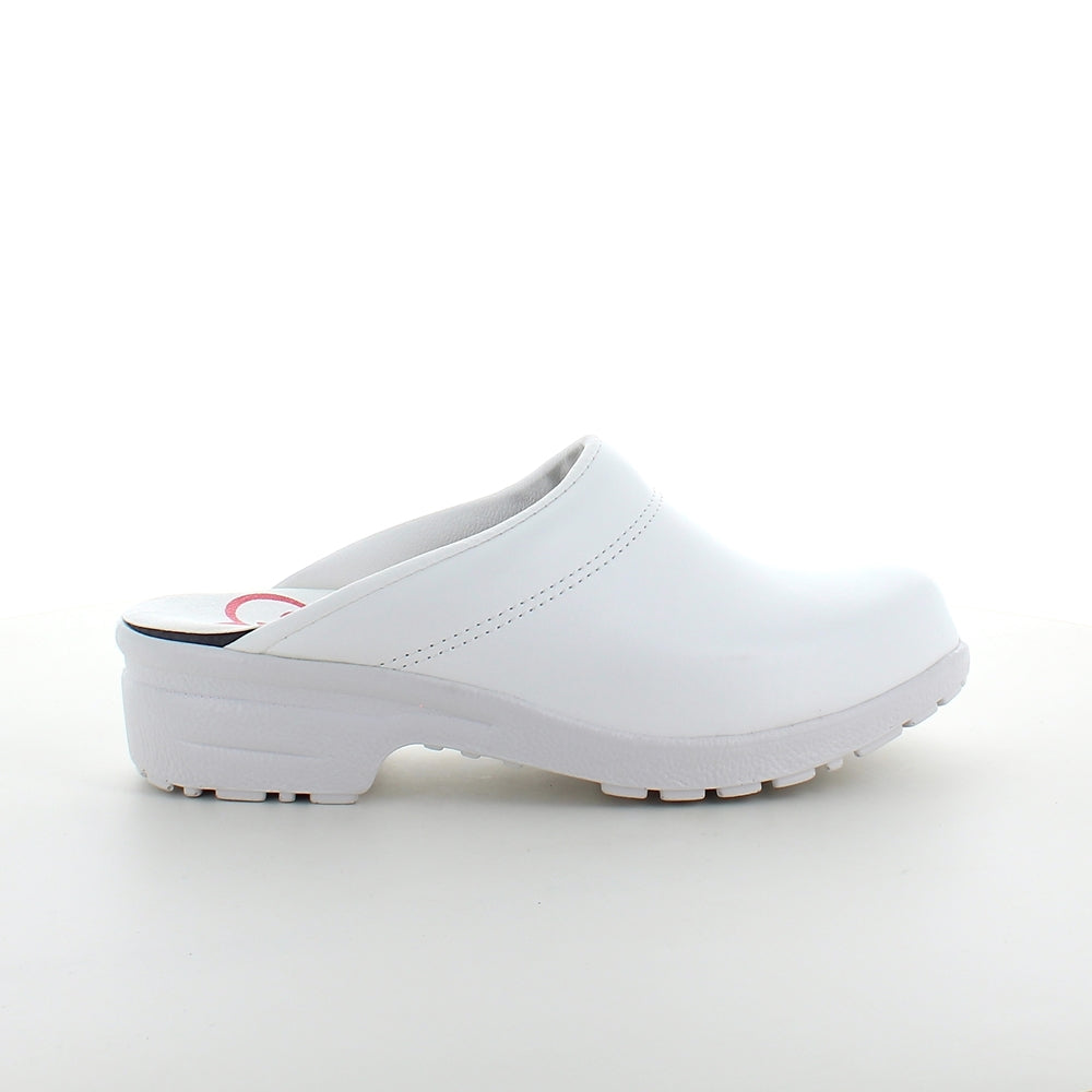 Hvid skind træsko uden kap