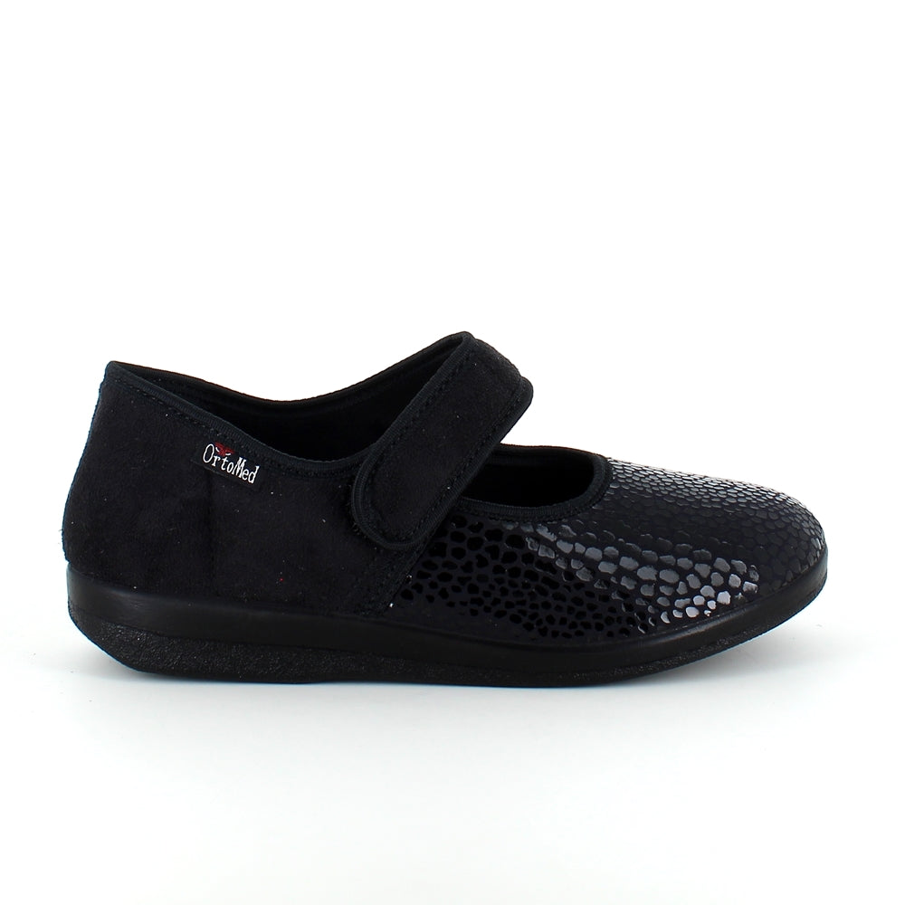 Bred ballerina med velcro og plads