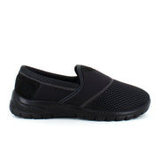 Sort fleksibel sko med skridhæmmende såler