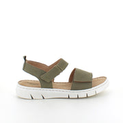 Lækker blød og fleksibel skindsandal i mat grøn fra Relaxshoe