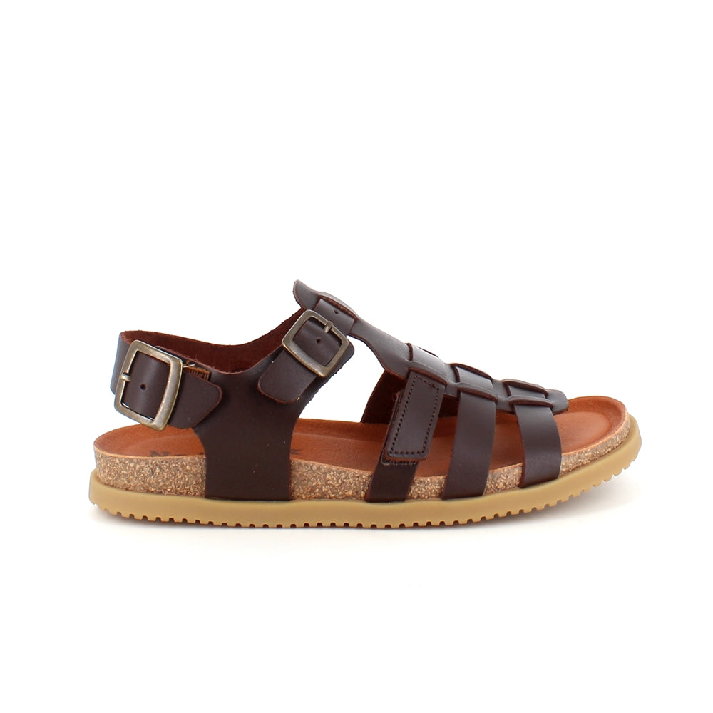 Mørkebrun lædersandal fra Nature med god bredde