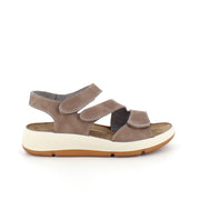 Elegant brun skindsandal med justerbare remme